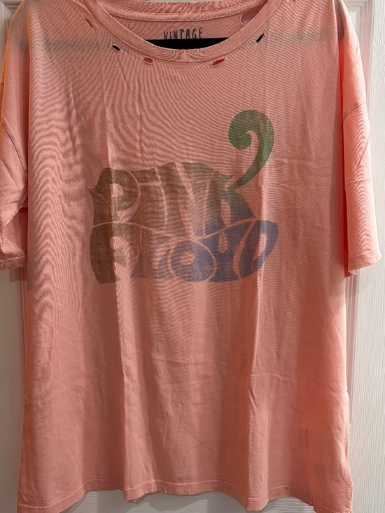 Vintage Canvas Tops - New Vintage Canvas Pink Floyd Logo Distressed Graphic Tee T Shirt Size Medium